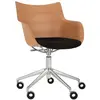 KARTELL chaise avec accoudoirs à roulettes Q/WOOD tissu Aquaclean (Cla...