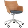 Kartell Chaise Avec Accoudoirs À Roulettes Q/Wood Tissu Aquaclean (Cla...