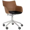 Kartell Chaise Avec Accoudoirs À Roulettes Q/Wood (Foncé, Siège Noir E...