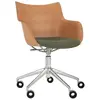 KARTELL chaise avec accoudoirs à roulettes Q/WOOD tissu Aquaclean (Cla...