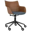 KARTELL chaise avec accoudoirs à roulettes Q/WOOD tissu Aquaclean (Fon...