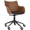 KARTELL chaise avec accoudoirs à roulettes Q/WOOD tissu Aquaclean (Fon...