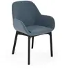 KARTELL fauteuil CLAP AQUACLEAN (Base noire, siège poudre bleue - Tiss...