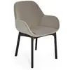 KARTELL fauteuil CLAP AQUACLEAN (Base noire, siège ecru - Tissu et tec...