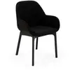 KARTELL fauteuil CLAP AQUACLEAN (Base noire, assise noir - Tissu et te...