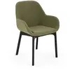 KARTELL fauteuil CLAP AQUACLEAN (Base noire, siège vert - Tissu et tec...