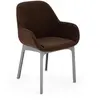 KARTELL fauteuil CLAP AQUACLEAN (Base gris, siège marron - Tissu et te...