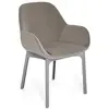 KARTELL fauteuil CLAP AQUACLEAN (Base gris, siège ecru - Tissu et tech...