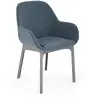 KARTELL fauteuil CLAP AQUACLEAN (Base gris, siège poudre bleue - Tissu...