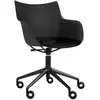 KARTELL chaise avec accoudoirs à roulettes Q/WOOD (Noir, siège noir et...