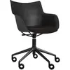 KARTELL chaise avec accoudoirs à roulettes Q/WOOD tissu Aquaclean (Noi...