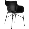 Chaise avec accoudoirs noir en bois plaqué Q/Wood - Kartell