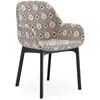 KARTELL fauteuil CLAP RUBELLI QUATREFOIL (Base noire, siège crème - Ti...
