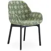 KARTELL fauteuil CLAP RUBELLI QUATREFOIL (Base noire, siège pistache -...
