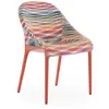 KARTELL chaise ELEGANZA ELA tissu MISSONI (Base rouge, tissu Color Whi...