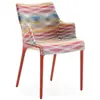 KARTELL chaise avec accoudoirs ELEGANZA NIA tissu MISSONI (Base rouge,...