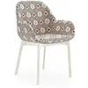 KARTELL fauteuil CLAP RUBELLI QUATREFOIL (Base blanche, siège crème - ...