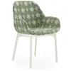 KARTELL fauteuil CLAP RUBELLI QUATREFOIL (Base blanche, siège pistache...