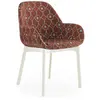KARTELL fauteuil CLAP RUBELLI QUATREFOIL (Base blanche, assise marron ...