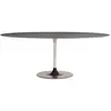 KARTELL table ovale THIERRY XXL (Gris - Verre trempé peint et métal)