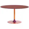 KARTELL table ronde THIERRY XXL (Burgundy - Verre trempé peint et méta...