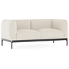 KARTELL canapé à 2 places ASIA (Blanc - Tissu Bouclé New et acier pein...