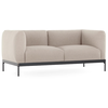 KARTELL canapé à 2 places ASIA (Beige - Tissu Cotone Plain et acier pe...