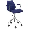 Chaise rotative avec accoudoirs Maui Soft - Trevira bleu Kartell