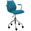 Chaise rotative avec accoudoirs Maui Soft - Trevira pétrole Kartell