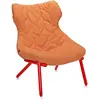 KARTELL fauteuil FOLIAGE (Revêtement orange - pieds rouges - siège en ...