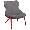 KARTELL fauteuil FOLIAGE (Revêtement gris - pieds rouges - siège en ti...