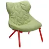 KARTELL fauteuil FOLIAGE (Revêtement vert - pieds rouges - siège en ti...