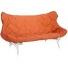 KARTELL canapé FOLIAGE (Revêtement orange - pieds blancs - siège en ti...