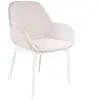 Kartell Fauteuil Clap Melange (Base Blanche, Siège Beige - Tissu Et Te...