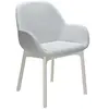 Kartell Fauteuil Clap Melange (Base Blanche, Siège Gris - Tissu Et Tec...
