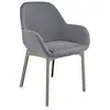 KARTELL fauteuil CLAP MELANGE (Base tourterelle, siège graphite - Tissu et technopolymère thermoplastique)