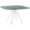 KARTELL table SIR GIO avec plateau carré (Fumé / Transparent - Base en...