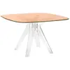 KARTELL table SIR GIO avec plateau carré (Rose / Transparent - Base en...