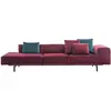 KARTELL canapé côté gauche à 3 places LARGO VELLUTO (Rouge cardinal - ...