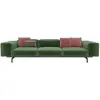KARTELL canapé à 3 places LARGO VELLUTO (Vert bois - Velours et acier ...