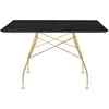 Table à manger effet marbre noir et doré 118x118 Glossy - Kartell
