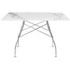Kartell - Table Glossy Rectangulaire - Marbre Blanc - Chrome - Blanc