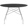 Table Glossy - rond - chrome - marbre noir Kartell