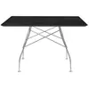 Table à manger effet marbre noir et chromé 118x118 Glossy - Kartell