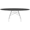 Table Glossy - marbre noir - chrome - oval Kartell