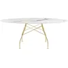 Table Glossy - marbre blanc - doré - oval Kartell