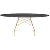 Table Glossy - marbre noir - doré - oval Kartell