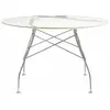 Table Glossy - marbre blanc - chrome - rond Kartell