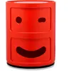 Table de chevet 2 tiroirs rouge Componibili Smile occhiolino - Kartell