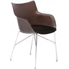 Kartell Chaise Avec Accoudoirs Q/Wood (Foncé, Base Chromée - Frêne,...